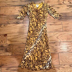 Size: 4P Woman's Beaded Animal Print Leopard Dress Brand: IE Petite